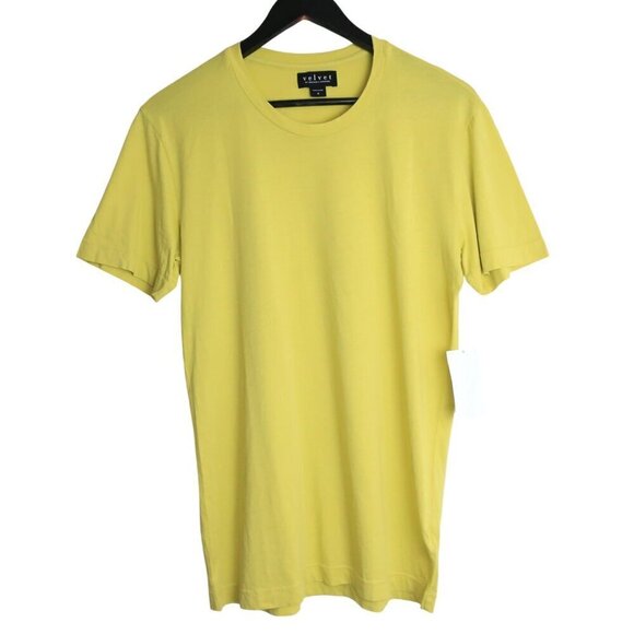 Velvet by Graham & Spencer Howard Whisper Classic Crew Neck Tee Yellow Sz Small - Picture 3 of 7